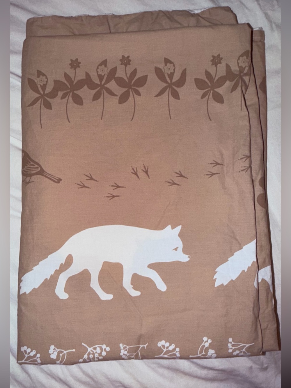IKEA VANDRING SKOGSLIV Twin Duvet Cover Fox Woodland Forest 100% Cotton